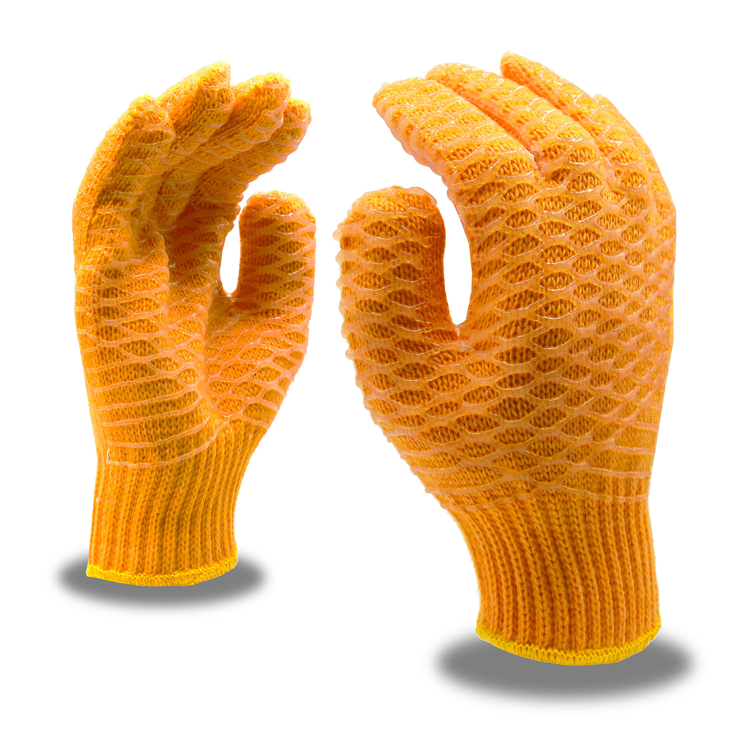 ORANGE HONEYCOMB PVC COATED STRING KNIT