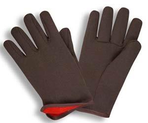 RED FLEECE LINED BROWN JERSEY GLOVE MENS