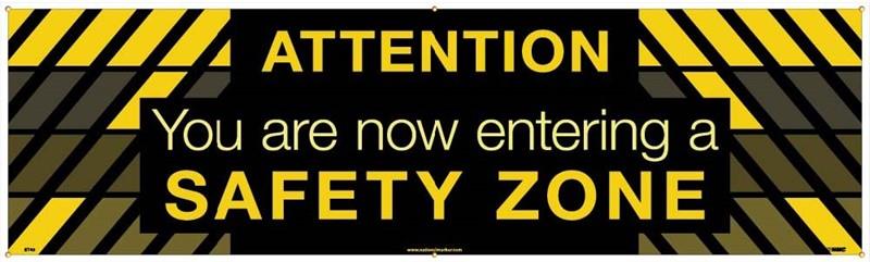 SAFETY ZONE BANNER 3' X 5'