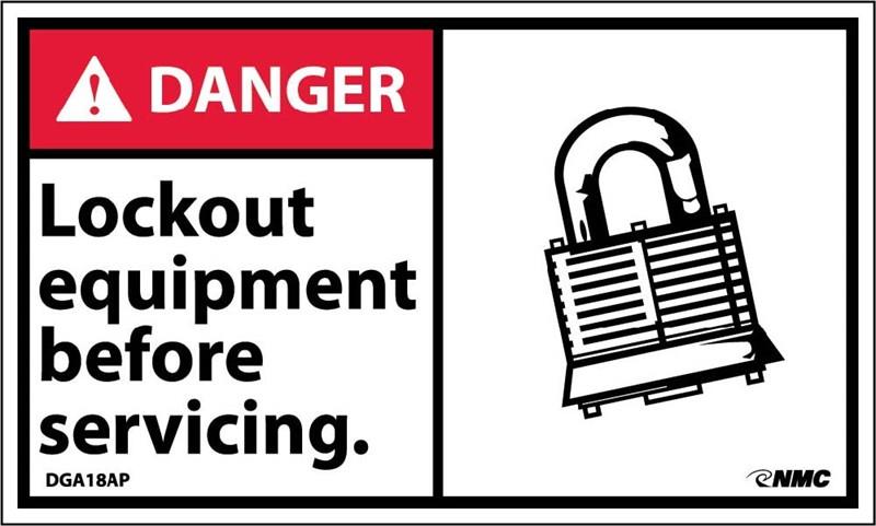 DANGER LOCKOUT EQUIPMENT BEFORE 3x5 5/PK