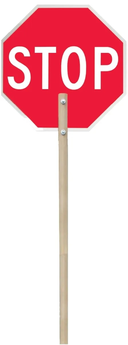 18" STOP/STOP PADDLE W/ 60" WOOD HANDLE