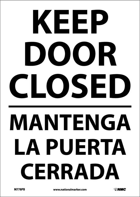 KEEP DOOR CLOSED PLASTIC 14" X 10"