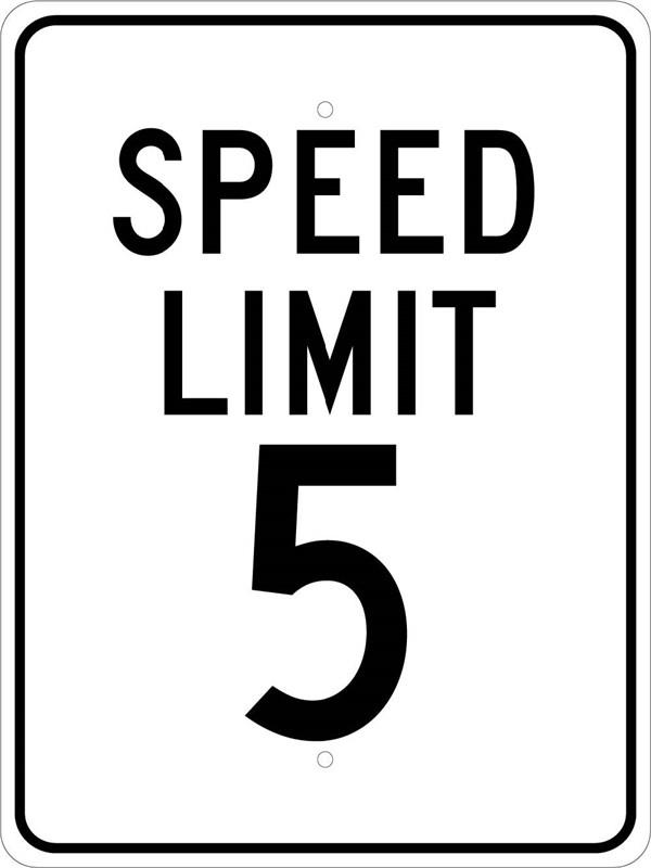 SPEED LIMIT 5 ALUMINUM 18" X 12"