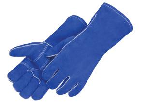 BLUE REINFORCED LEATHER WELDERS GLOVE