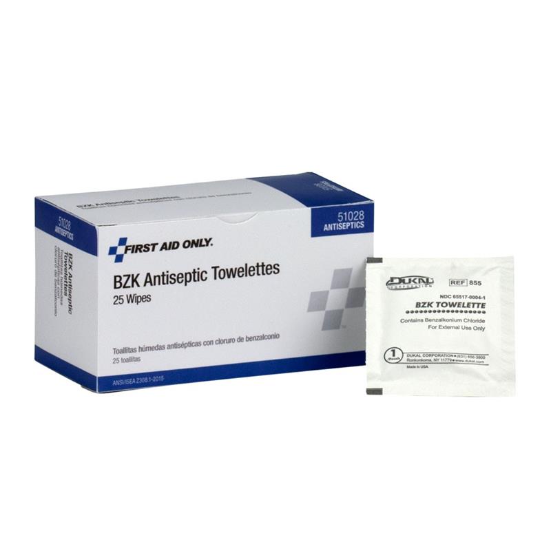 BZK ANTISEPTIC WIPES 25 PER BOX