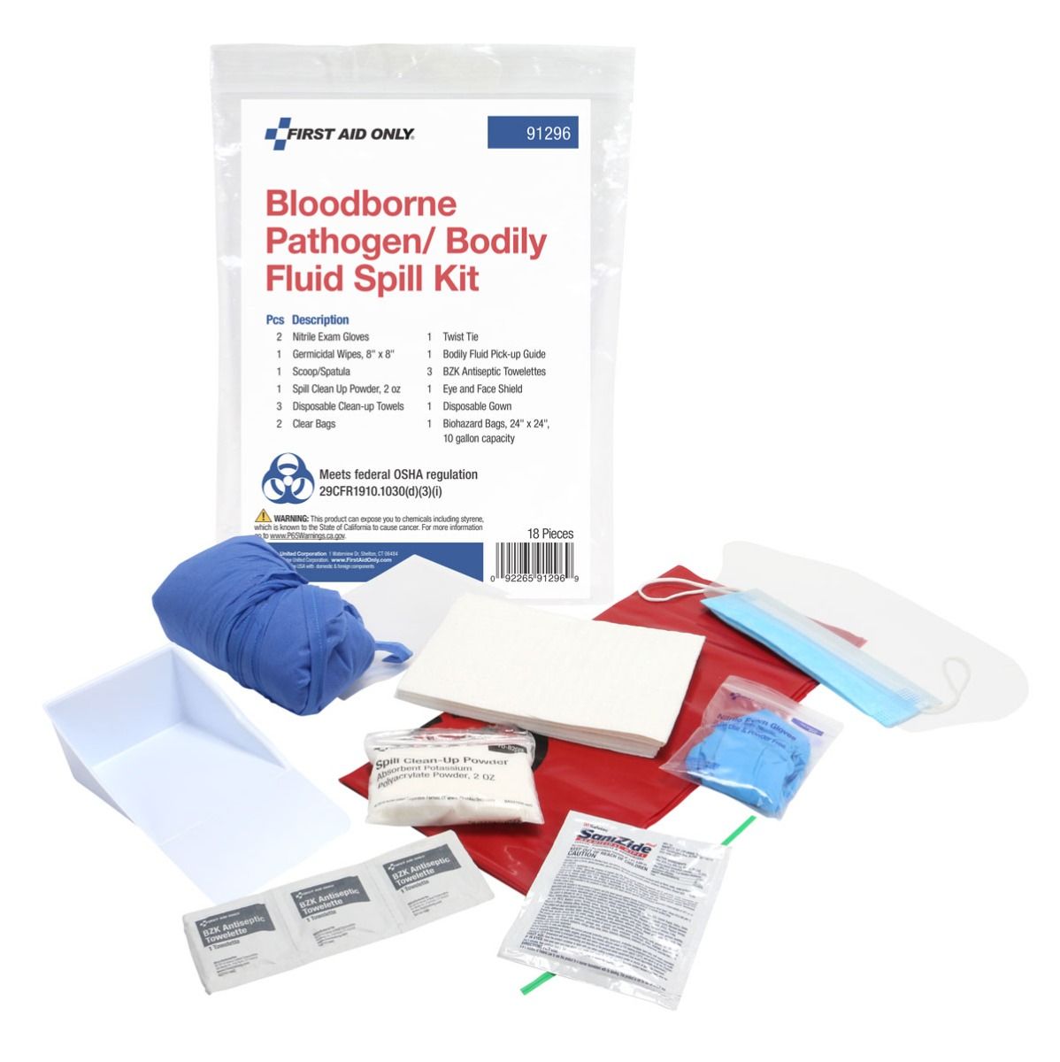 BLOODBORNE PATHOGEN/BODY FLUID SPILL KIT