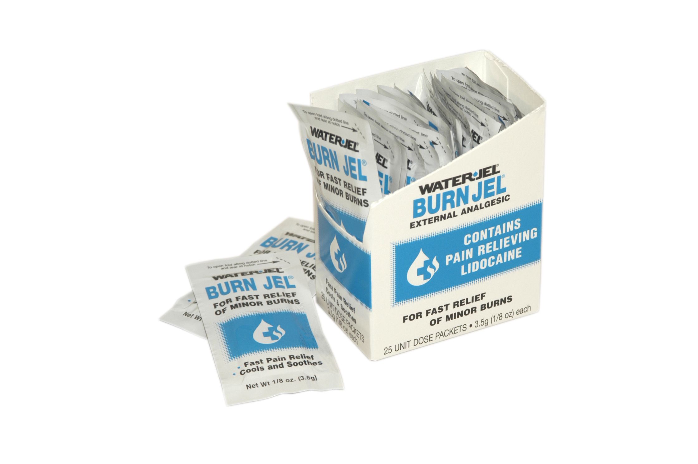 WATERJEL BURN GEL PACKETS 25 PER BOX