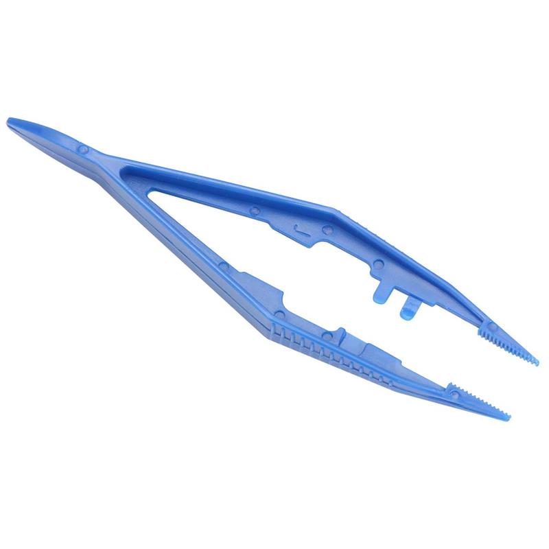 BLUE PLASTIC FORCEPS 4.25" LENGTH