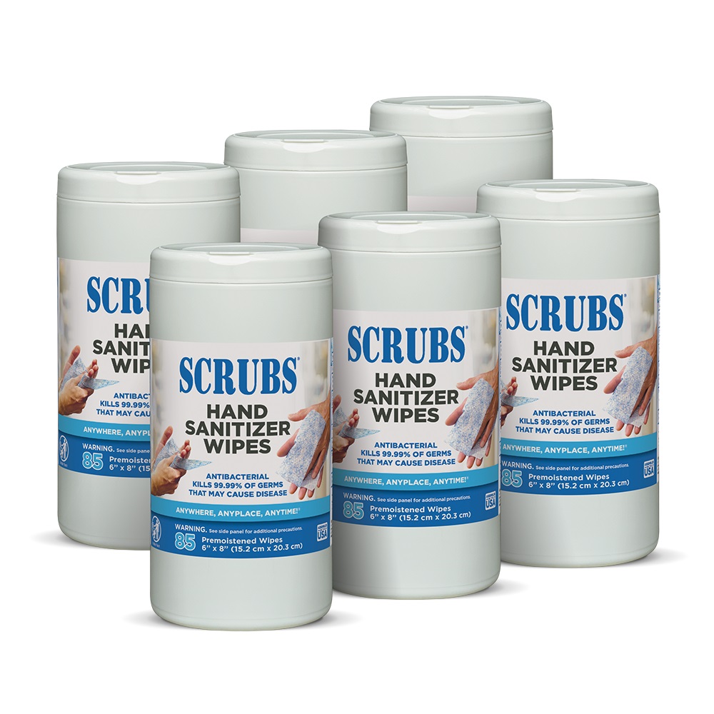 SCRUBS HAND SANITIZER WIPES 85 CT