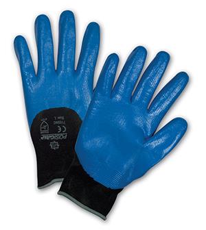 POSIGRIP BLUE 3/4 DIP FLAT NITRILE