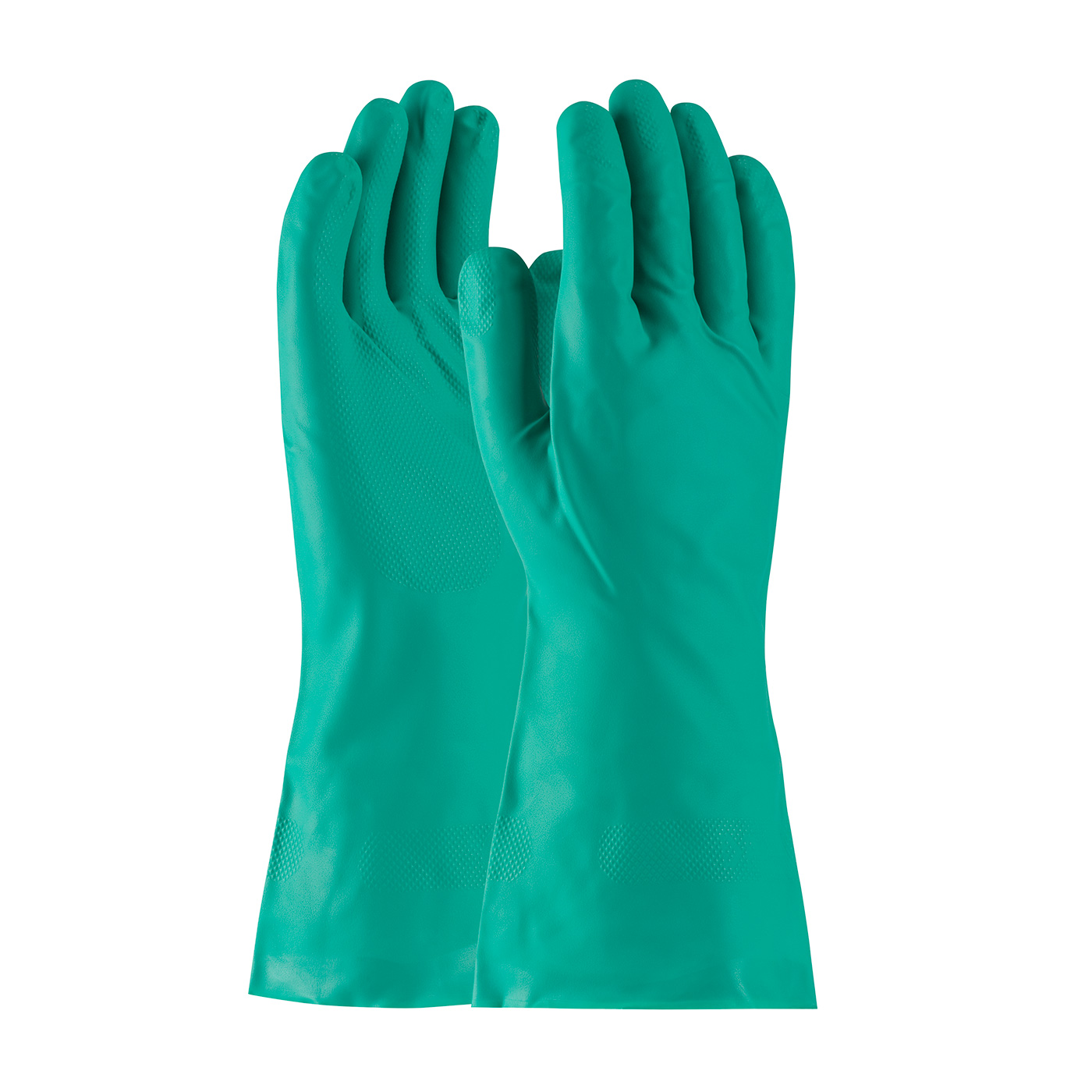 GREEN 13" UNLINED 15 MIL NITRILE GLOVES