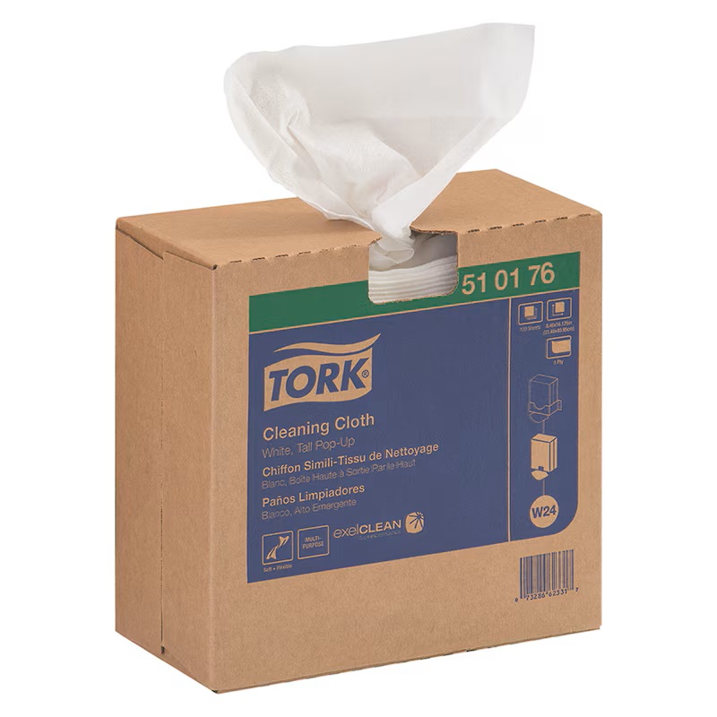 TORK CLEANING CLOTH WHITE POP UP 10/100