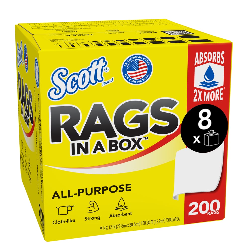 SCOTT RAGS IN-A-BOX 200 SHEETS/BX