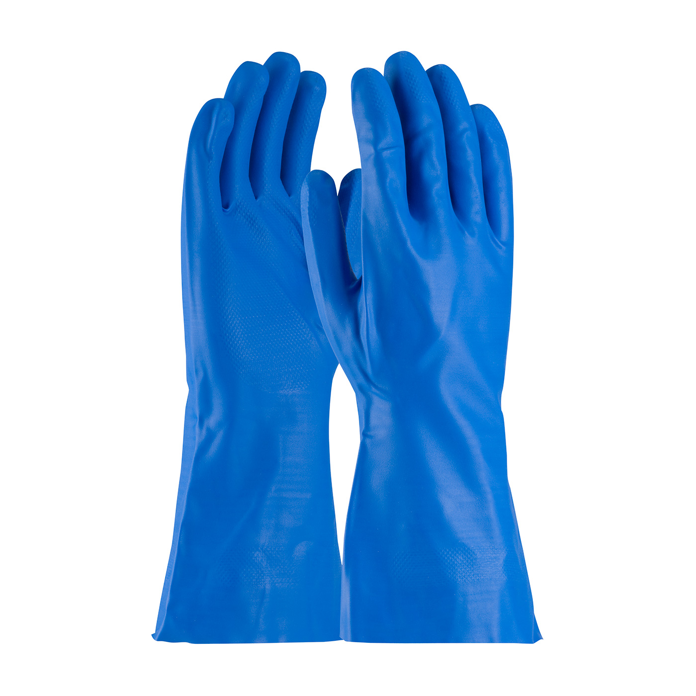 BLUE 13" NITRILE 15 MIL FLOCK LINED