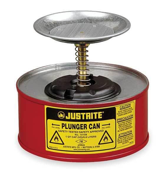 JUSTRITE 1 QUART STEEL PLUNGER CAN