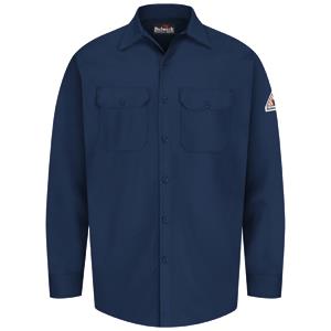 BULWARK 7 OZ COTTON NAVY FR WORK SHIRT