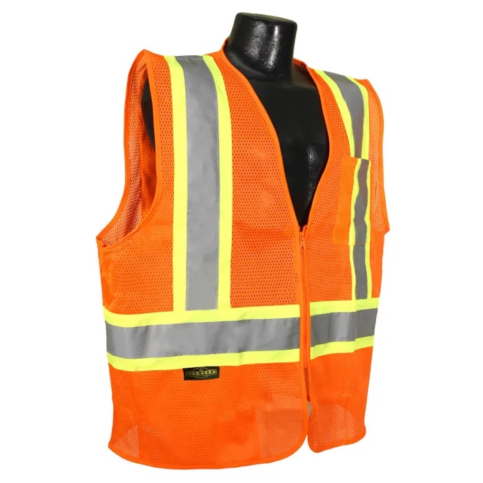 ECONOMY CLASS 2 TWO-TONE MESH VEST ORANGE