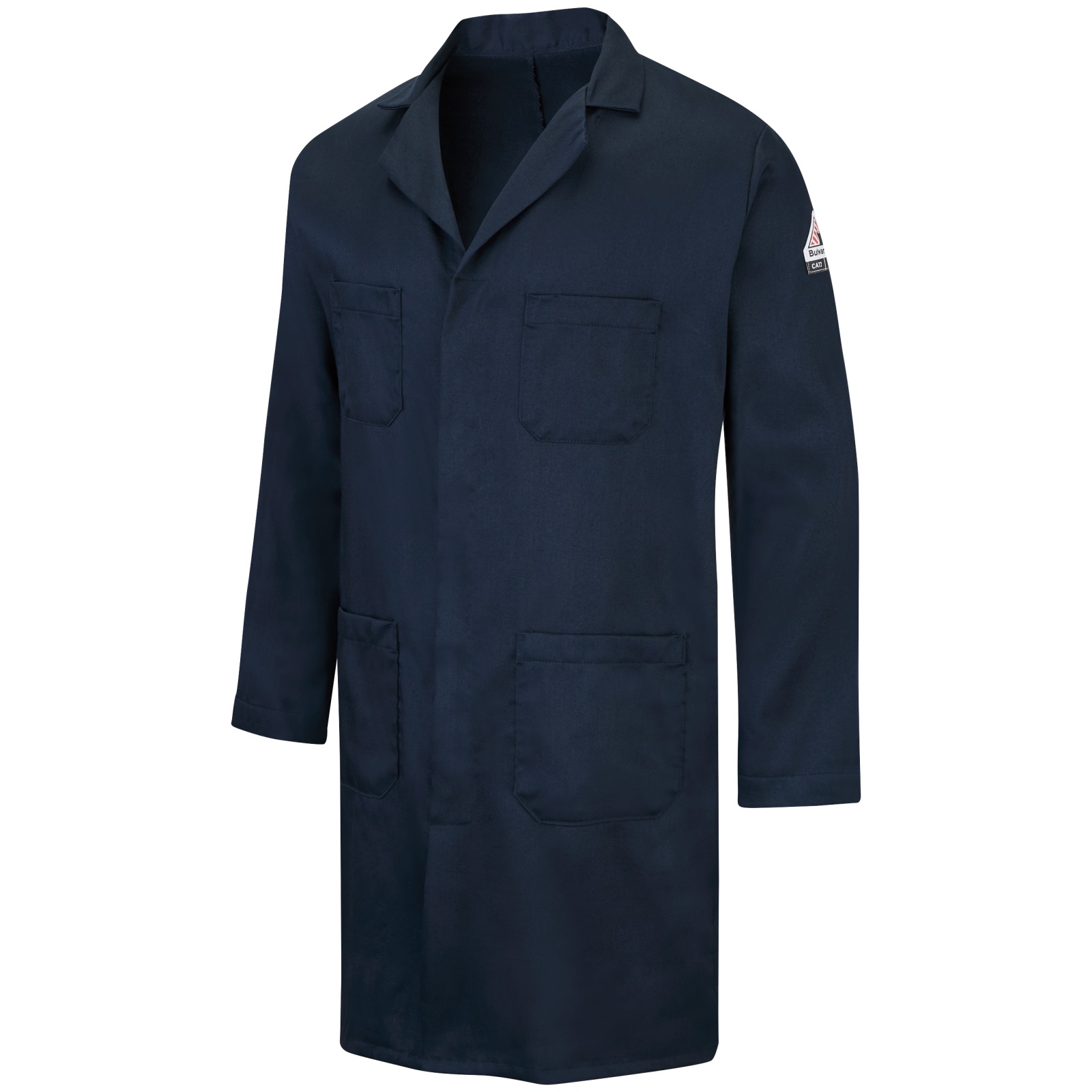 BULWARK NAVY FR CONCEALED SNAP LAB COAT