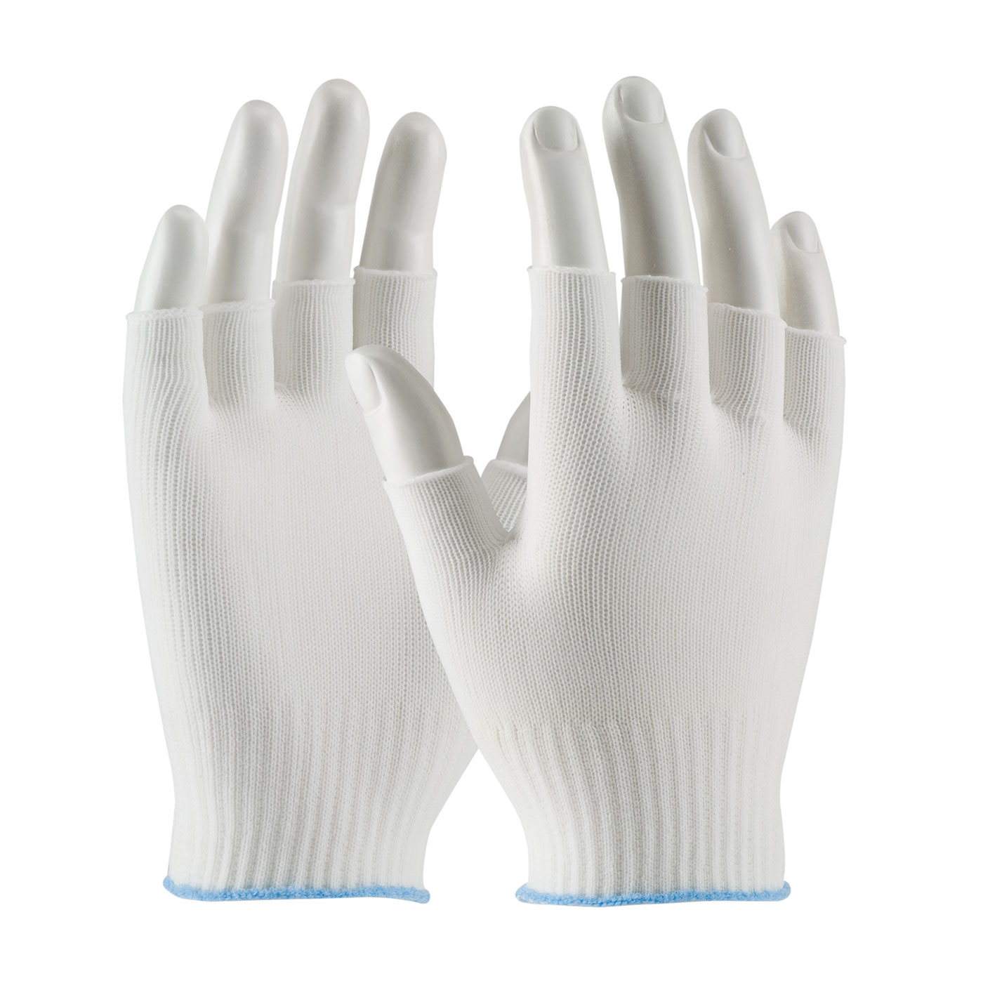 HALF-FINGER SEAMLESS KNIT NYLON GLOVES