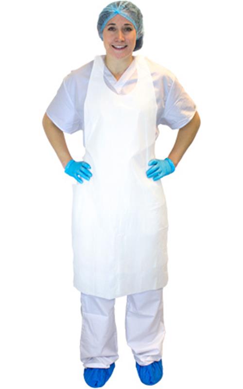 WHITE 1.5 MIL 28 X 46 POLYETHYLENE APRON