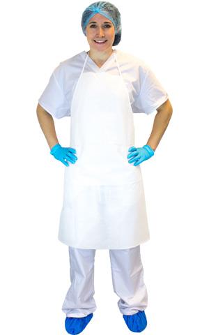 WHITE POLYPROPYLENE APRON 28"x36" 100/CS