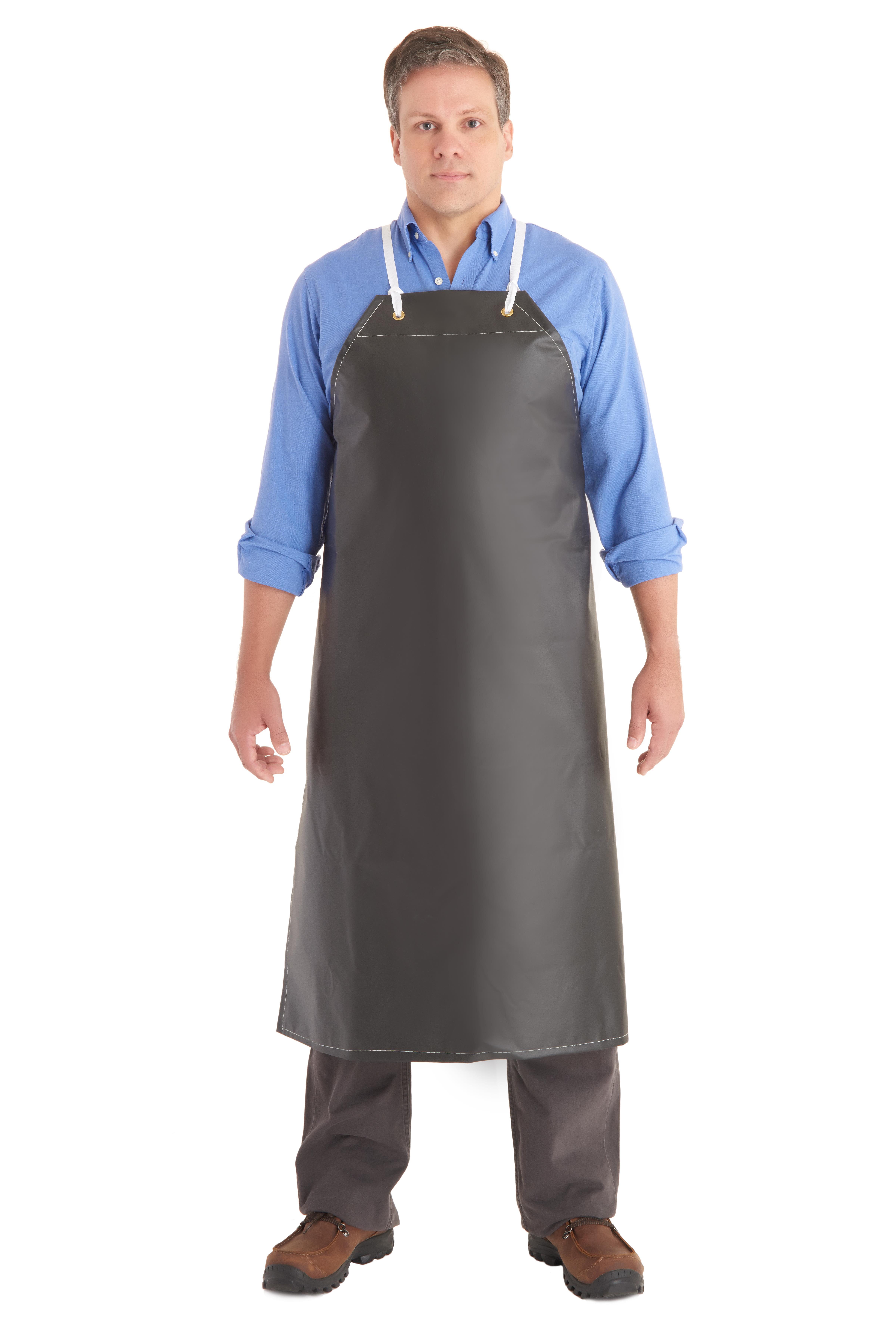 BLACK 18 OZ HYCAR APRON 35" X 45"