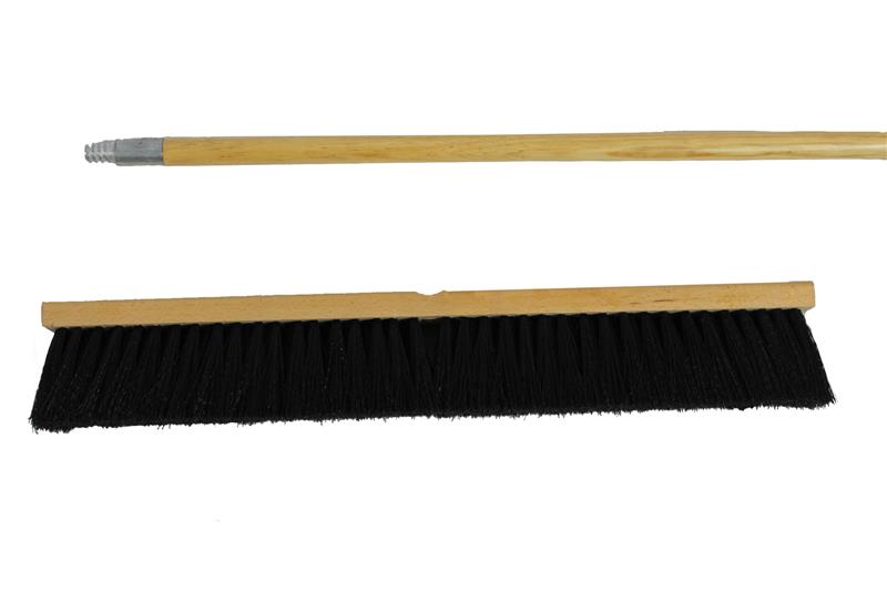 BLACK 24" PUSH BROOM 60" WOOD HANDLE