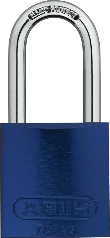 ALUMINUM PADLOCK 1-9/16" SHACKLE BLUE