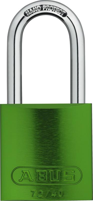 ALUMINUM PADLOCK 1-9/16" SHACKLE GREEN