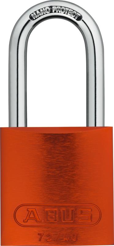 ALUMINUM PADLOCK 1-9/16" SHACKLE ORANGE