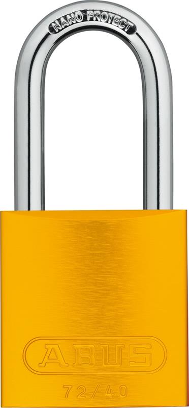 ALUMINUM PADLOCK 1-9/16" SHACKLE YELLOW