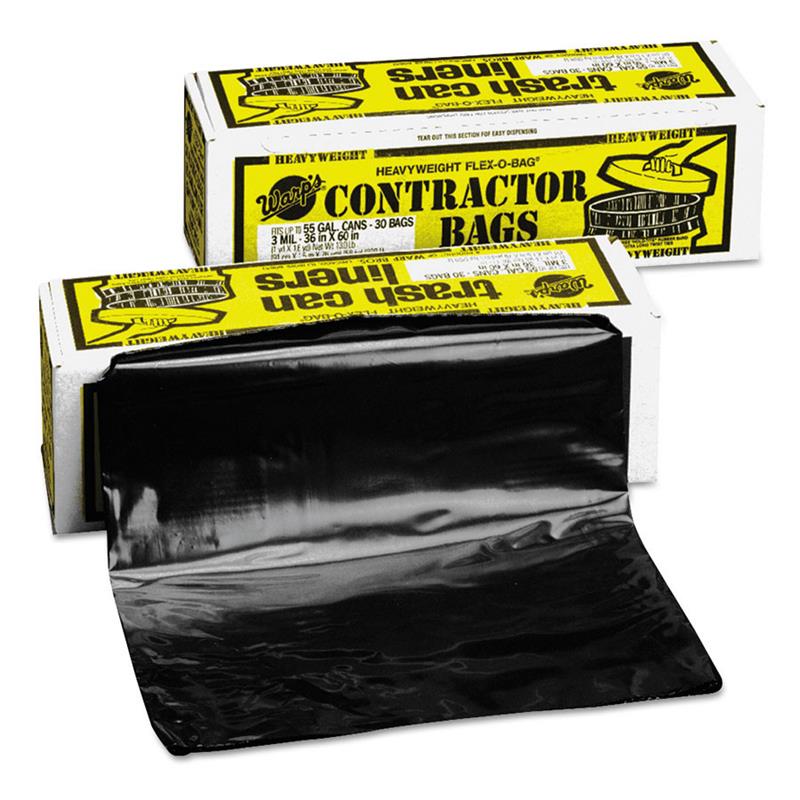 TRASH CAN LINERS 55 GAL 3 MIL BLACK 30CT