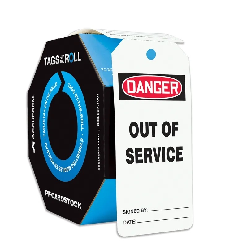 OUT OF SERVICE TAGS BY THE ROLL 250/RL