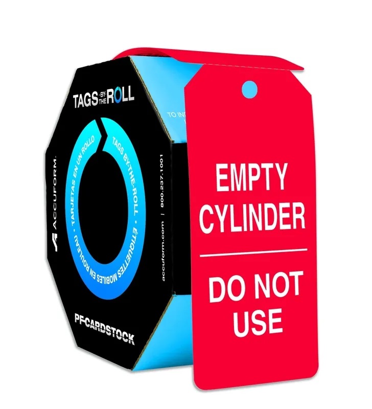 EMPTY CYLINDER TAGS BY THE ROLL 250/RL