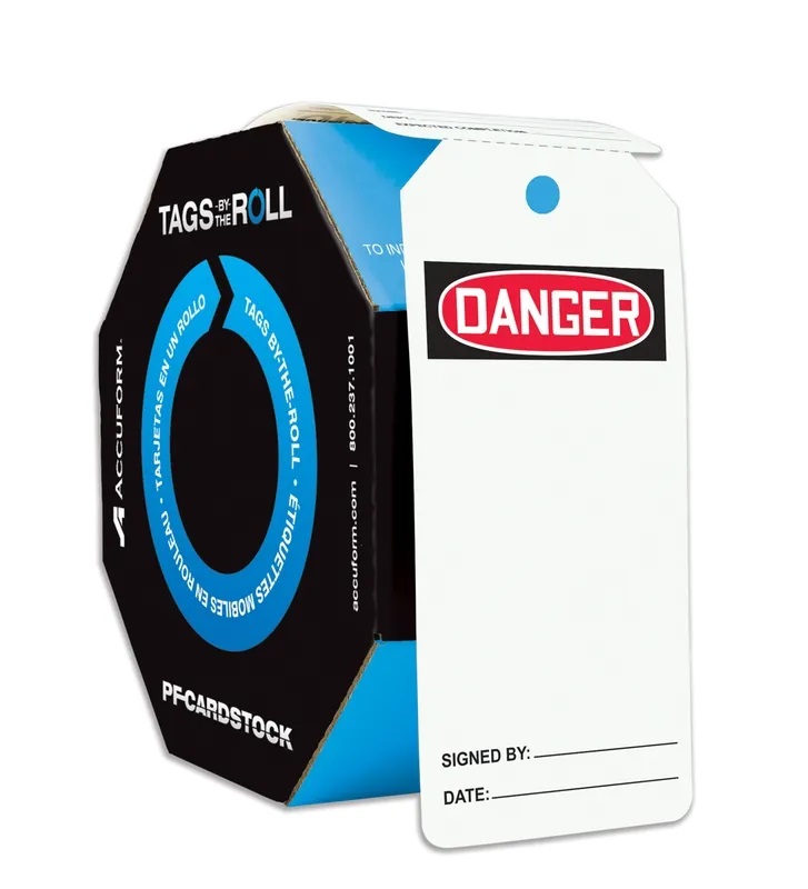 BLANK DANGER TAGS BY THE ROLL 100/RL