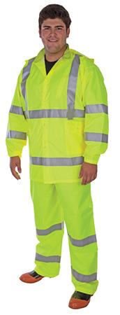 CLASS 3 HI-VIZ LIME 3 PIECE RAINSUIT