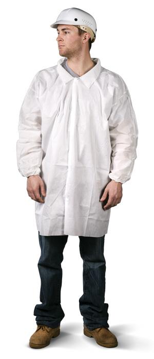 WHITE SMS LAB COAT 30/CS