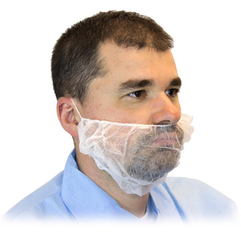 WHITE POLYPROPYLENE BEARD COVER 100/BG